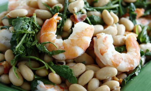 White Bean, Arugula and Shrimp Salad